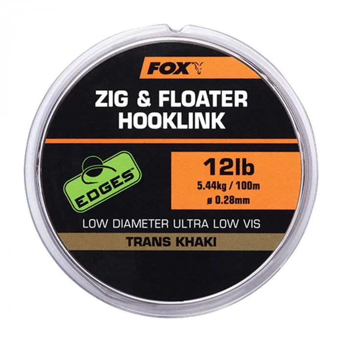 FOX FOX Zig and Floater Hooklink Trans Khaki  - Parkfield Angling Centre
