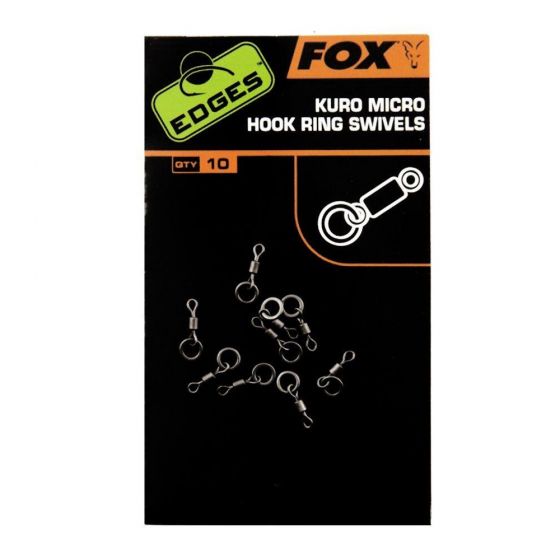 FOX Edges Kuro Micro Hook Ring Swivels x 10