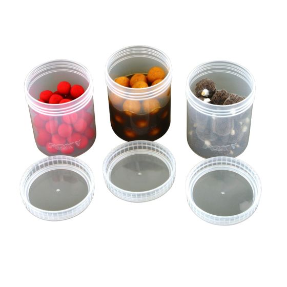 FOX FOX Bait Tubs Full Size Clear x 6  - Parkfield Angling Centre