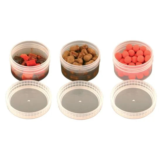 FOX FOX Bait Tubs Half Size Clear x 6  - Parkfield Angling Centre