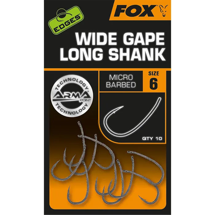 FOX FOX Edges Armapoint Super Wide Gape Long Shank Hooks  - Parkfield Angling Centre