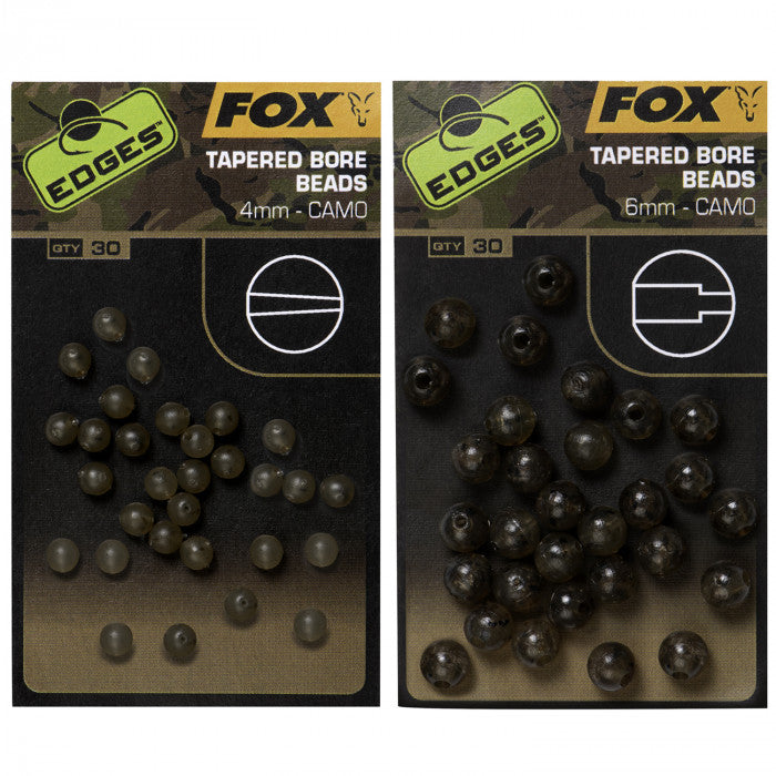 FOX FOX Edges Camo Tapered Bore bead FOX Edges Camo Tapered Bore bead 4mm x 30 - Parkfield Angling Centre