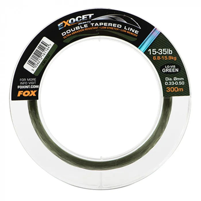 FOX FOX Exocet Pro Lo-Vis Green Double Tapered Fishing Mainline 300m  - Parkfield Angling Centre