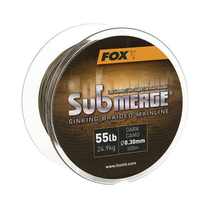 FOX FOX Submerge Dark Camo Sinking Braid Mainline 300m + 600m  - Parkfield Angling Centre