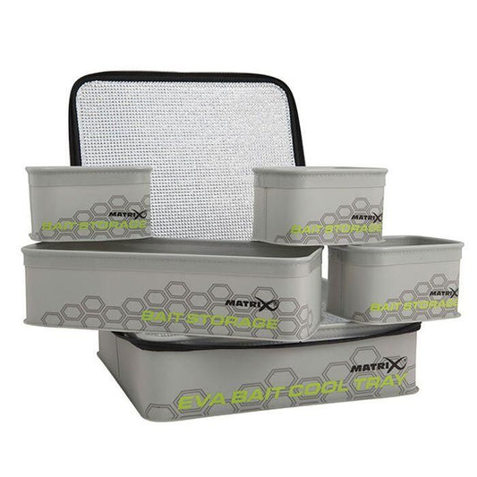 MATRIX MATRIX EVA  Bait Cooler Tray (light grey) (inc 4 tubs)  - Parkfield Angling Centre